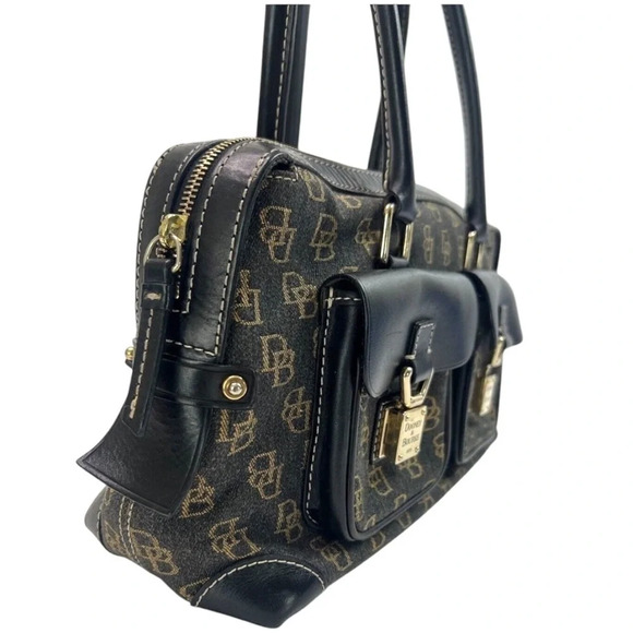 Dooney & Bourke Vintage Shadow Mono Canvas Anniversary Signature Satchel - Picture 3 of 15